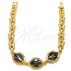 Oro Laminado Fancy Bracelet, Gold Filled Style with Black Cubic Zirconia, Polished, Golden Finish, 03.210.0112.07 (07 MM Thickness, 7 Inches Length)