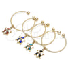 Oro Laminado Individual Bangle, Gold Filled Style Turtle Design, with White Crystal, Red Enamel Finish, Golden Finish, 07.63.0204.3 (02 MM Thickness, One size fits all)