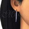 Oro Laminado Small Hoop, Gold Filled Style with Sapphire Blue and White Crystal, Polished, Golden Finish, 02.100.0082.2.15