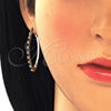 Oro Laminado Small Hoop, Gold Filled Style with Black and White Crystal, Polished, Golden Finish, 02.100.0082.4.15
