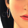 Oro Laminado Small Hoop, Gold Filled Style with Multicolor Crystal, Polished, Golden Finish, 02.100.0082.5.15