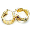 Oro Laminado Small Hoop, Gold Filled Style with Multicolor Micro Pave, Polished, Golden Finish, 02.210.0265.3.15