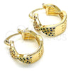 Oro Laminado Small Hoop, Gold Filled Style with Multicolor Micro Pave, Polished, Golden Finish, 02.210.0265.3.15