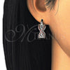 Rhodium Gold Filled Small Hoop, with Garnet and White Micro Pave, Polished, Rhodium Finish, 02.210.0265.5.15
