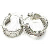Rhodium Gold Filled Small Hoop, with Garnet and White Micro Pave, Polished, Rhodium Finish, 02.210.0265.5.15