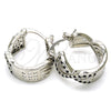Rhodium Gold Filled Small Hoop, with Black and White Micro Pave, Polished, Rhodium Finish, 02.210.0265.6.15