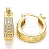 Oro Laminado Small Hoop, Gold Filled Style with White Cubic Zirconia, Polished, Golden Finish, 02.210.0266.20