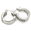Rhodium Gold Filled Small Hoop, with Black and White Cubic Zirconia, Polished, Rhodium Finish, 02.210.0266.4.20