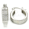 Rhodium Plated Small Hoop, with White Cubic Zirconia, Polished, Rhodium Finish, 02.210.0266.7.20