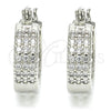 Rhodium Gold Filled Small Hoop, with White Cubic Zirconia, Polished, Rhodium Finish, 02.210.0266.7.20