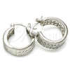 Rhodium Gold Filled Small Hoop, with White Cubic Zirconia, Polished, Rhodium Finish, 02.210.0266.7.20