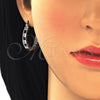 Rhodium Gold Filled Small Hoop, with Sapphire Blue and White Cubic Zirconia, Polished, Rhodium Finish, 02.210.0267.7.25