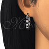 Rhodium Gold Filled Small Hoop, with Sapphire Blue and White Cubic Zirconia, Polished, Rhodium Finish, 02.210.0267.7.25