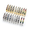 Rhodium Gold Filled Small Hoop, with Sapphire Blue and White Cubic Zirconia, Polished, Rhodium Finish, 02.210.0267.7.25