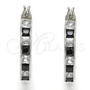 Rhodium Gold Filled Small Hoop, with Black and White Cubic Zirconia, Polished, Rhodium Finish, 02.210.0267.8.25