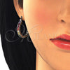 Rhodium Gold Filled Small Hoop, with Multicolor Cubic Zirconia, Polished, Rhodium Finish, 02.210.0267.9.25