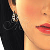 Oro Laminado Small Hoop, Gold Filled Style with White Cubic Zirconia, Polished, Golden Finish, 02.210.0268.15