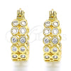 Oro Laminado Small Hoop, Gold Filled Style with White Cubic Zirconia, Polished, Golden Finish, 02.210.0268.15