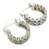 Rhodium Plated Small Hoop, with Multicolor Cubic Zirconia, Polished, Rhodium Finish, 02.210.0268.6.15