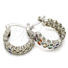 Rhodium Plated Small Hoop, with Multicolor Cubic Zirconia, Polished, Rhodium Finish, 02.210.0268.6.15