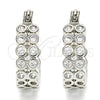 Rhodium Plated Small Hoop, with White Cubic Zirconia, Polished, Rhodium Finish, 02.210.0268.7.15