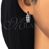 Rhodium Gold Filled Small Hoop, with White Cubic Zirconia, Polished, Rhodium Finish, 02.210.0268.7.15
