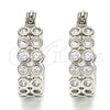 Rhodium Gold Filled Small Hoop, with White Cubic Zirconia, Polished, Rhodium Finish, 02.210.0268.7.15