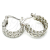 Rhodium Gold Filled Small Hoop, with White Cubic Zirconia, Polished, Rhodium Finish, 02.210.0268.7.15