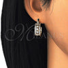 Oro Laminado Small Hoop, Gold Filled Style with White Cubic Zirconia, Polished, Golden Finish, 02.210.0269.15