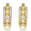 Oro Laminado Small Hoop, Gold Filled Style with White Cubic Zirconia, Polished, Golden Finish, 02.210.0269.15