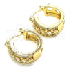Oro Laminado Small Hoop, Gold Filled Style with White Cubic Zirconia, Polished, Golden Finish, 02.210.0269.15
