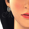 Oro Laminado Small Hoop, Gold Filled Style with Black and White Cubic Zirconia, Polished, Golden Finish, 02.210.0269.3.15