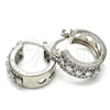 Rhodium Plated Children Hoop, with White Cubic Zirconia, Polished, Rhodium Finish, 02.210.0269.5.15