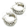 Rhodium Plated Children Hoop, with White Cubic Zirconia, Polished, Rhodium Finish, 02.210.0269.5.15