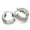 Rhodium Gold Filled Children Hoop, with White Cubic Zirconia, Polished, Rhodium Finish, 02.210.0269.5.15