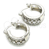 Rhodium Gold Filled Children Hoop, with White Cubic Zirconia, Polished, Rhodium Finish, 02.210.0269.5.15