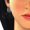 Rhodium Gold Filled Small Hoop, with Sapphire Blue and White Cubic Zirconia, Polished, Rhodium Finish, 02.210.0269.7.15