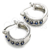 Rhodium Gold Filled Small Hoop, with Sapphire Blue and White Cubic Zirconia, Polished, Rhodium Finish, 02.210.0269.7.15