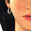 Oro Laminado Small Hoop, Gold Filled Style with Black and White Micro Pave, Polished, Golden Finish, 02.210.0270.2.20