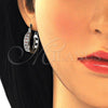 Rhodium Gold Filled Small Hoop, with Garnet and White Micro Pave, Polished, Rhodium Finish, 02.210.0270.5.20