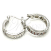 Rhodium Gold Filled Small Hoop, with Garnet and White Micro Pave, Polished, Rhodium Finish, 02.210.0270.5.20