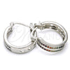Rhodium Gold Filled Small Hoop, with Multicolor Micro Pave, Polished, Rhodium Finish, 02.210.0271.7.20