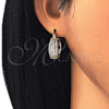 Oro Laminado Small Hoop, Gold Filled Style with White Cubic Zirconia, Polished, Golden Finish, 02.210.0273.20