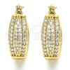 Oro Laminado Small Hoop, Gold Filled Style with White Cubic Zirconia, Polished, Golden Finish, 02.210.0273.20
