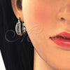 Oro Laminado Small Hoop, Gold Filled Style with Black and White Cubic Zirconia, Polished, Golden Finish, 02.210.0273.2.20