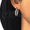 Oro Laminado Small Hoop, Gold Filled Style with Black and White Cubic Zirconia, Polished, Golden Finish, 02.210.0273.2.20