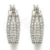 Rhodium Plated Small Hoop, with White Cubic Zirconia, Polished, Rhodium Finish, 02.210.0273.4.20