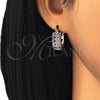 Rhodium Gold Filled Small Hoop, Flower Design, with Multicolor Cubic Zirconia, Polished, Rhodium Finish, 02.210.0275.5.15