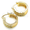 Oro Laminado Small Hoop, Gold Filled Style with White Cubic Zirconia, Polished, Golden Finish, 02.210.0276.20