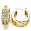 Oro Laminado Small Hoop, Gold Filled Style with White Cubic Zirconia, Polished, Golden Finish, 02.210.0276.20